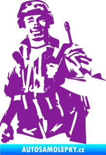 Samolepka Voják 014 levá fialová