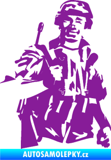 Samolepka Voják 014 pravá fialová