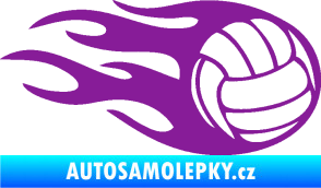 Samolepka Volejbalový míč 002 pravá fialová