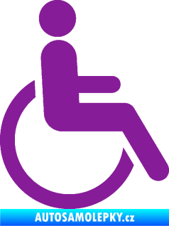 Samolepka Vozíčkář 002 invalida - pravá fialová