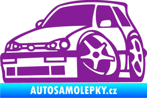 Samolepka VW Golf 3 karikatura levá fialová