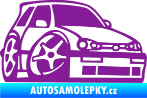 Samolepka VW Golf 3 karikatura pravá fialová