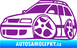 Samolepka VW Passat b6 karikatura levá fialová