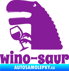 Samolepka Wino - saur 001 levá vínečko fialová