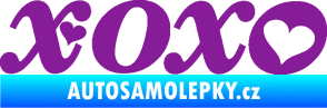 Samolepka XOXO nápis se srdíčkem fialová
