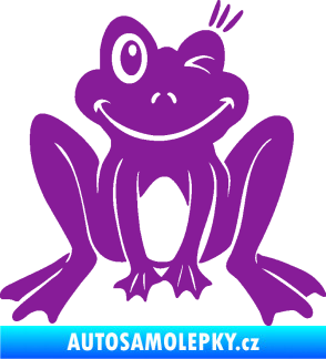 Samolepka Žába 010 pravá mrkající fialová