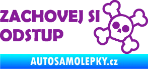 Samolepka Zachovej si odstup nápis fialová