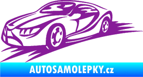 Samolepka Závodní auto 007 levá fialová