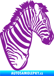 Samolepka Zebra 001 pravá hlava fialová