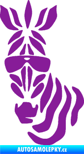 Samolepka Zebra 003 levá cool s brýlemi fialová