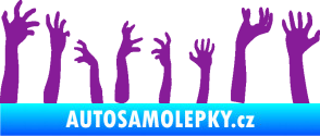Samolepka Zombie 002 levá mrtví vylézají z hrobu fialová
