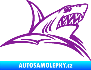 Samolepka Žralok 020 pravá v moři fialová