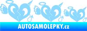 Samolepka Angel devil family 002 rodinka v autě světle modrá