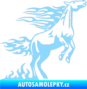 Samolepka Animal flames 001 pravá kůň světle modrá