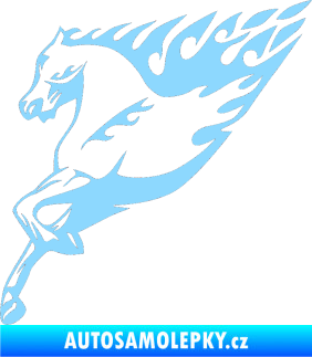 Samolepka Animal flames 002 levá kůň světle modrá