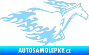Samolepka Animal flames 003 pravá kůň světle modrá