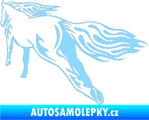 Samolepka Animal flames 009 levá kůň světle modrá