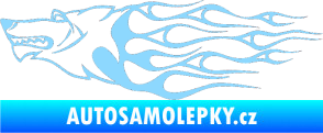 Samolepka Animal flames 017 levá vlk světle modrá