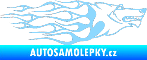 Samolepka Animal flames 017 pravá vlk světle modrá