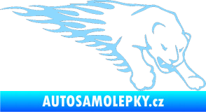 Samolepka Animal flames 020 pravá puma světle modrá