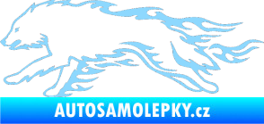 Samolepka Animal flames 032 levá vlk světle modrá