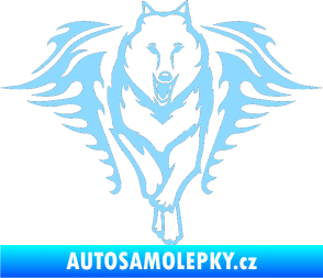 Samolepka Animal flames 039 pravá  vlk světle modrá