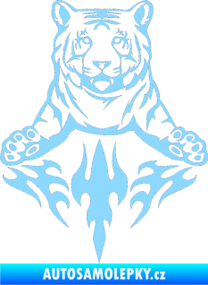 Samolepka Animal flames 045 levá tygr světle modrá