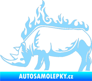 Samolepka Animal flames 049 levá nosorožec světle modrá