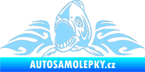 Samolepka Animal flames 063 levá  piraňa světle modrá
