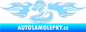Samolepka Animal flames 072 levá had světle modrá