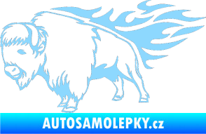 Samolepka Animal flames 077 levá býk světle modrá