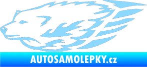 Samolepka Animal flames 078 levá  vlk světle modrá