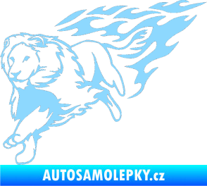 Samolepka Animal flames 087 levá lev světle modrá