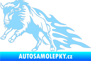 Samolepka Animal flames 089 levá býk světle modrá