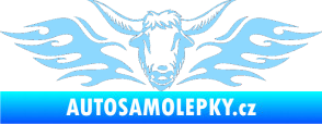 Samolepka Animal flames 098 levá býk světle modrá