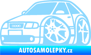 Samolepka Audi A3 karikatura levá světle modrá