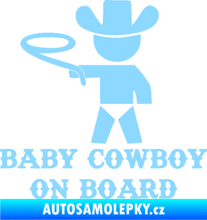 Samolepka Baby cowboy on board levá světle modrá