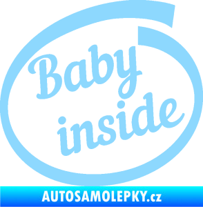 Samolepka Baby inside dítě v autě nápis světle modrá