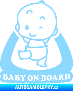 Samolepka Baby on board 011 levá s nápisem světle modrá