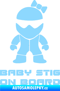 Samolepka Baby stig on board girl světle modrá