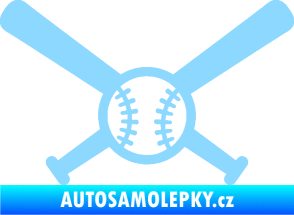 Samolepka Baseball míček a pálky světle modrá