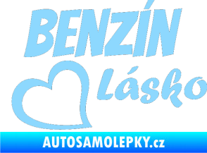 Samolepka Benzín Lásko světle modrá