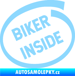 Samolepka Biker inside 005 nápis světle modrá