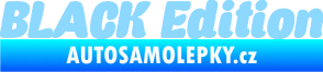 Samolepka Black edition 001 nápis světle modrá