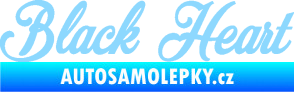 Samolepka Black Heart nápis světle modrá