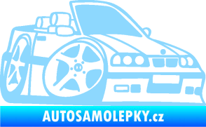 Samolepka BMW e30 cabrio karikatura pravá světle modrá