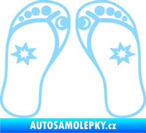 Samolepka Botičky 001 plážové žabky světle modrá