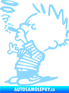 Samolepka Boy kouří levá světle modrá