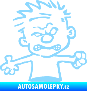 Samolepka Boy rozzlobenej pravá světle modrá