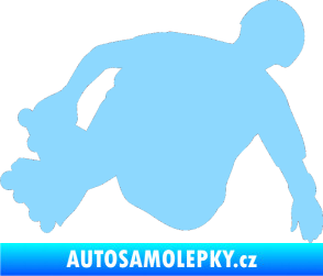 Samolepka Bruslař 001 levá světle modrá